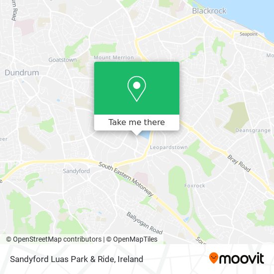 Sandyford Luas Park & Ride map