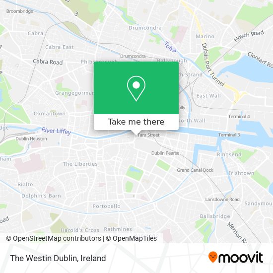 The Westin Dublin map