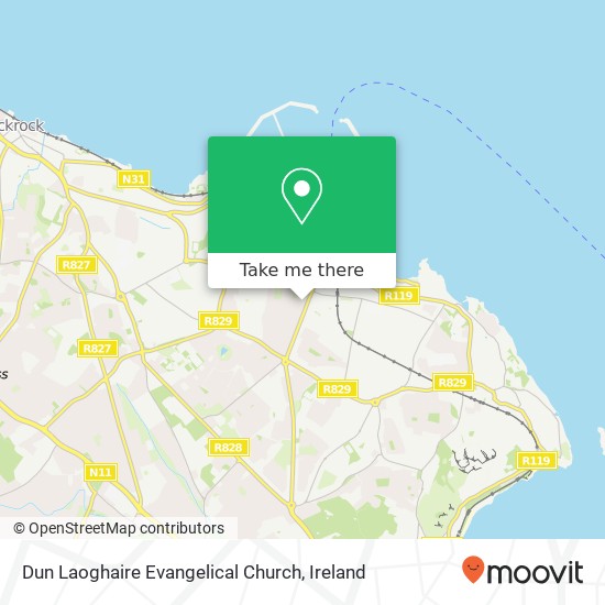 Dun Laoghaire Evangelical Church map