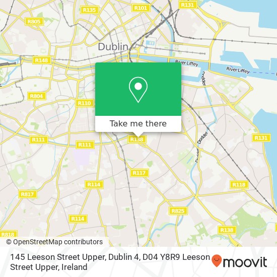 145 Leeson Street Upper, Dublin 4, D04 Y8R9 Leeson Street Upper map