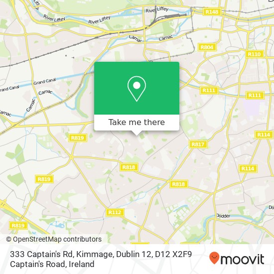 333 Captain's Rd, Kimmage, Dublin 12, D12 X2F9 Captain's Road map
