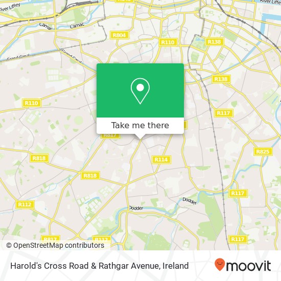 Harold's Cross Road & Rathgar Avenue map