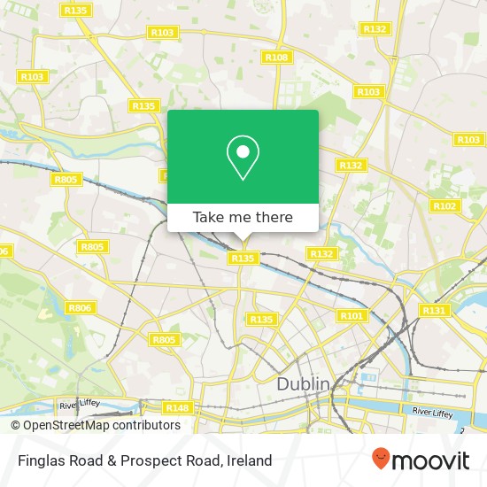 Finglas Road & Prospect Road map