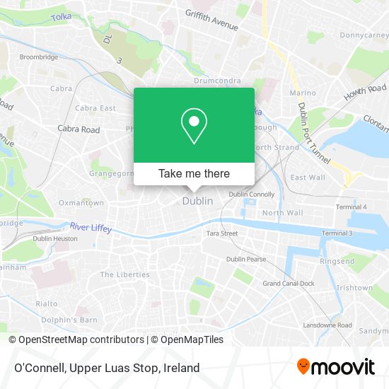 O'Connell, Upper Luas Stop map