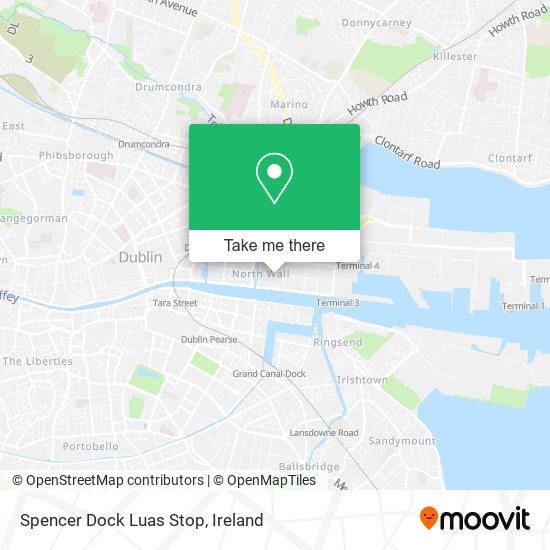 Spencer Dock Luas Stop map