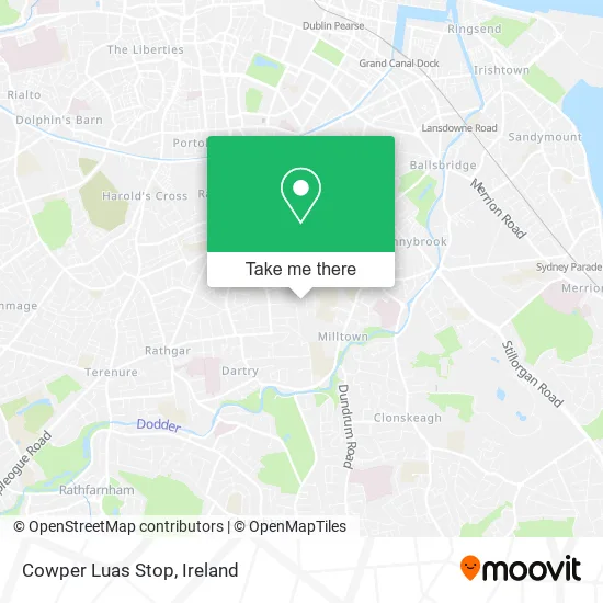 Cowper Luas Stop map