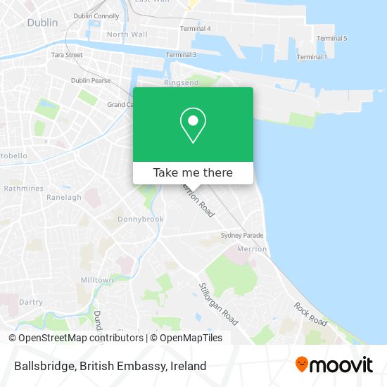 Ballsbridge, British Embassy map