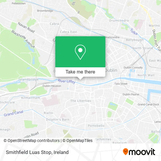 Smithfield Luas Stop map