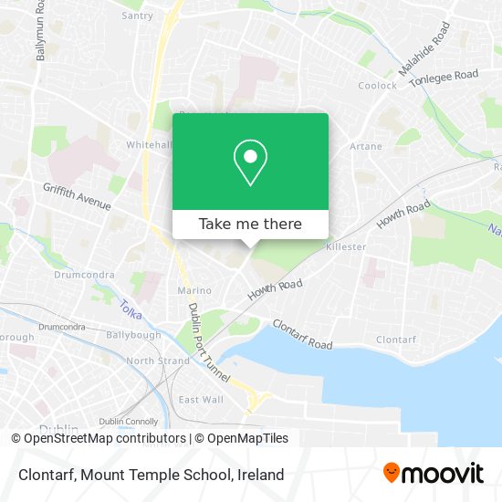 Clontarf, Mount Temple School map