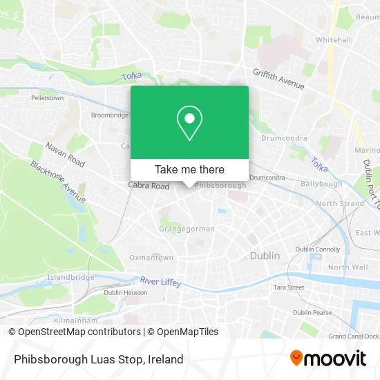Phibsborough Luas Stop map