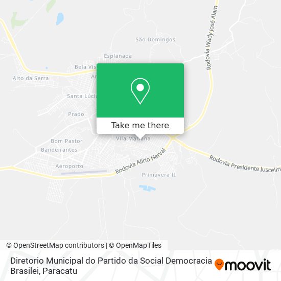 Mapa Diretorio Municipal do Partido da Social Democracia Brasilei