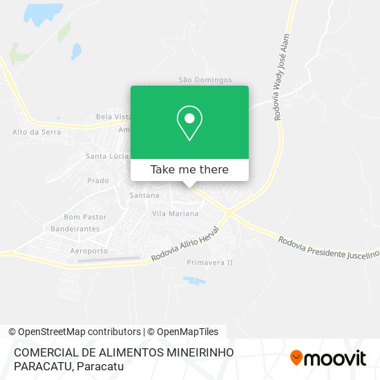 Mapa COMERCIAL DE ALIMENTOS MINEIRINHO PARACATU