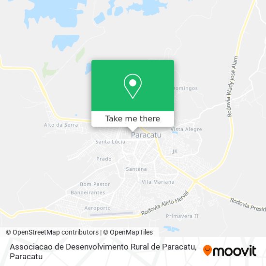 Mapa Associacao de Desenvolvimento Rural de Paracatu