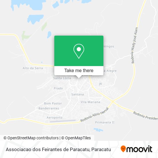 Mapa Associacao dos Feirantes de Paracatu