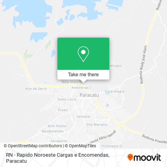 RN - Rapido Noroeste Cargas e Encomendas map