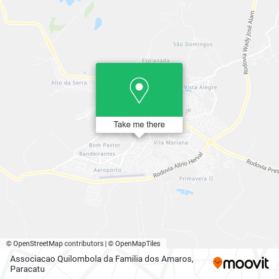 Mapa Associacao Quilombola da Familia dos Amaros