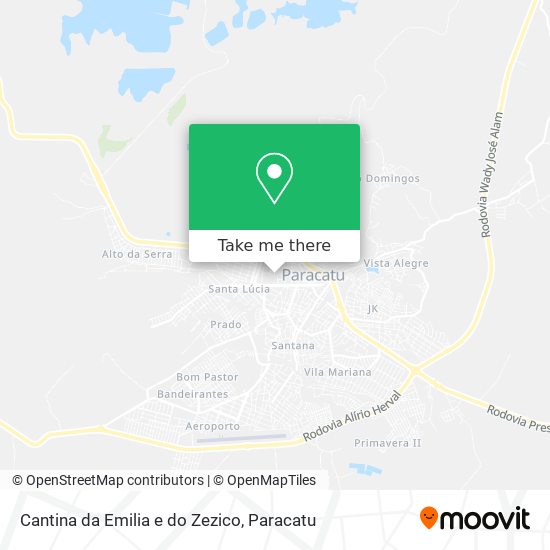 Mapa Cantina da Emilia e do Zezico