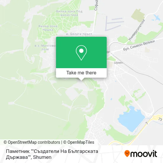 Карта Паметник ""Създатели На Българската Държава""