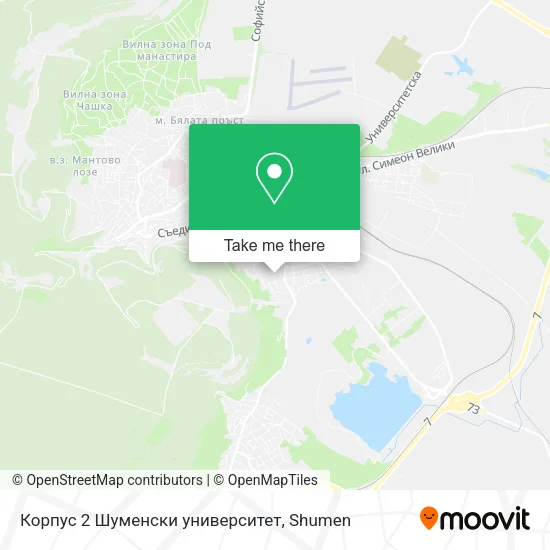 Карта Корпус 2 Шуменски университет