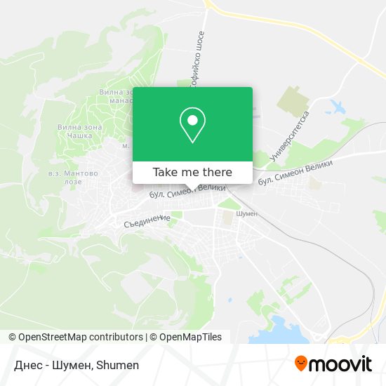 Днес - Шумен map