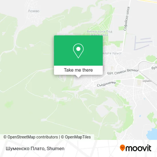 Карта Шуменско Плато