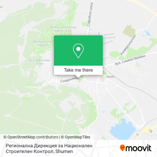 Карта Регионална Дирекция за Национален Строителен Контрол