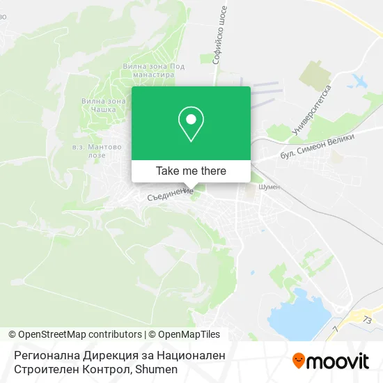 Карта Регионална Дирекция за Национален Строителен Контрол