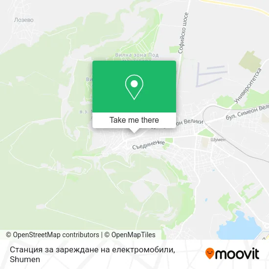 Карта Станция за зареждане на електромобили