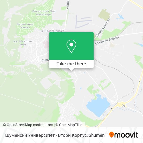 Шуменски Университет - Втори Корпус map