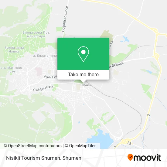 Nisikli Tourism Shumen map