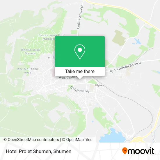 Hotel Prolet Shumen map