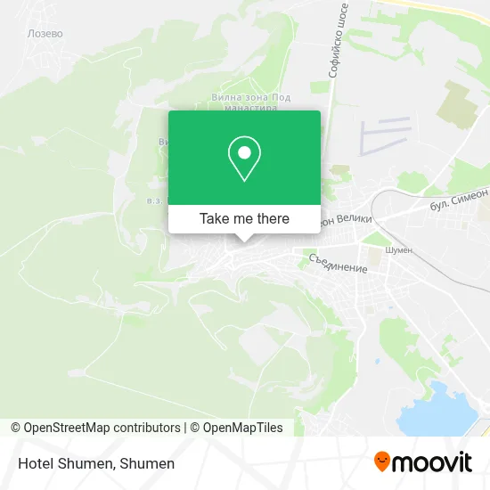 Hotel Shumen map