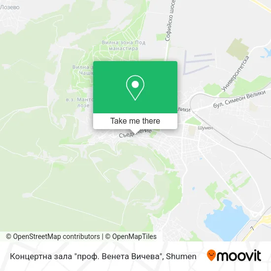 Карта Концертна зала "проф. Венета Вичева"