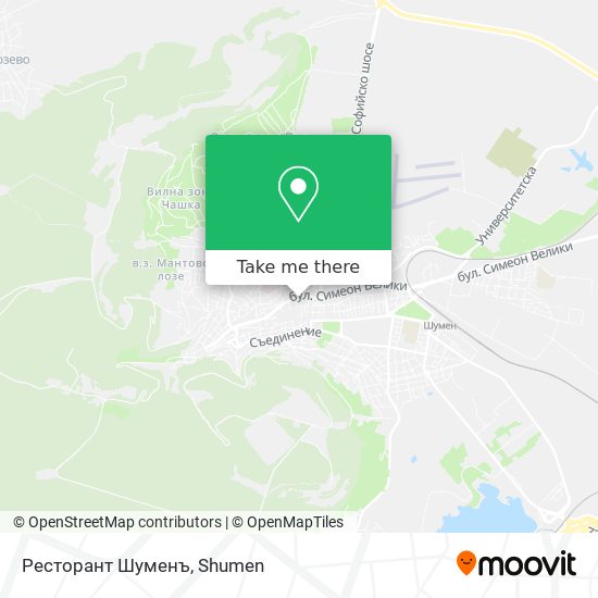 Карта Ресторант Шуменъ