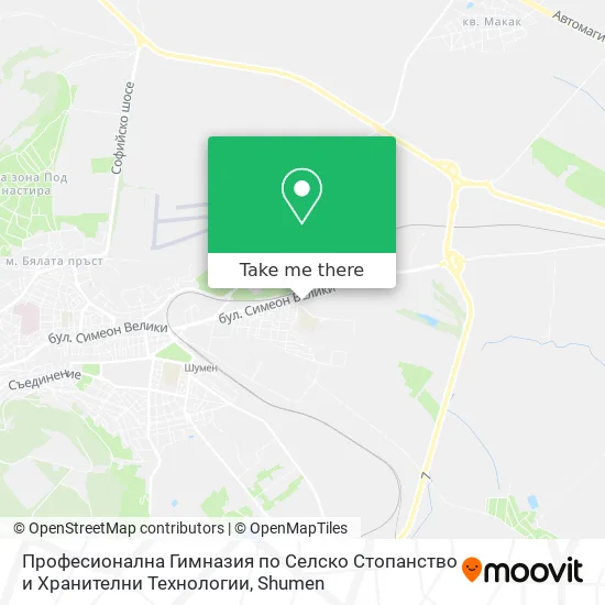 Карта Професионална Гимназия по Селско Стопанство и Хранителни Технологии