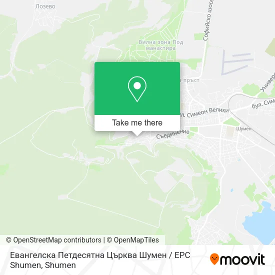 Карта Евангелска Петдесятна Църква Шумен / EPC Shumen