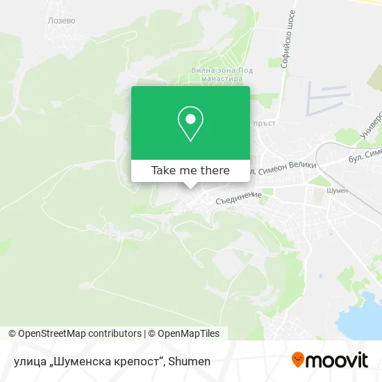 Карта улица „Шуменска крепост“