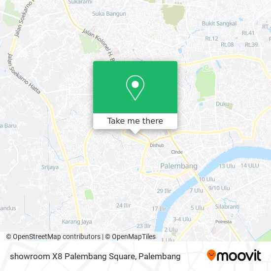 showroom X8 Palembang Square map