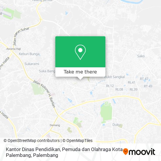 Kantor Dinas Pendidikan, Pemuda dan Olahraga Kota Palembang map