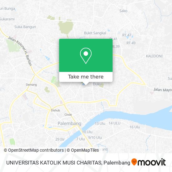 UNIVERSITAS KATOLIK MUSI CHARITAS map