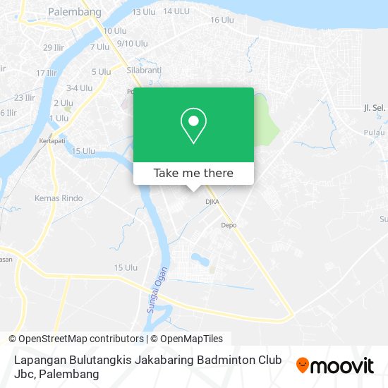 Lapangan Bulutangkis Jakabaring Badminton Club Jbc map