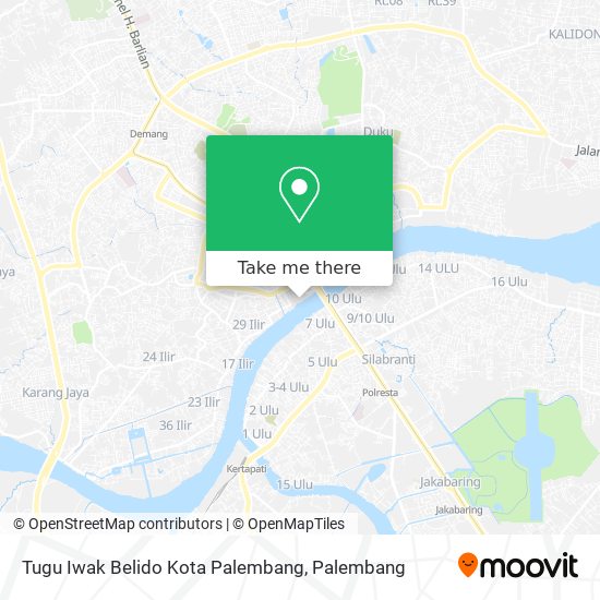 Tugu Iwak Belido Kota Palembang map