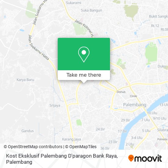 Kost Eksklusif Palembang D'paragon Bank Raya map