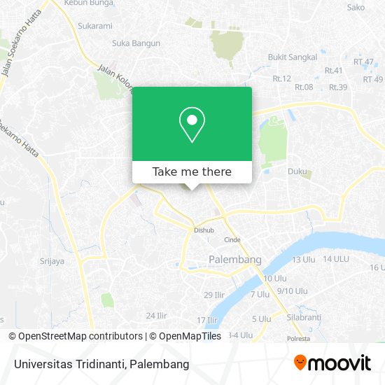 Universitas Tridinanti map
