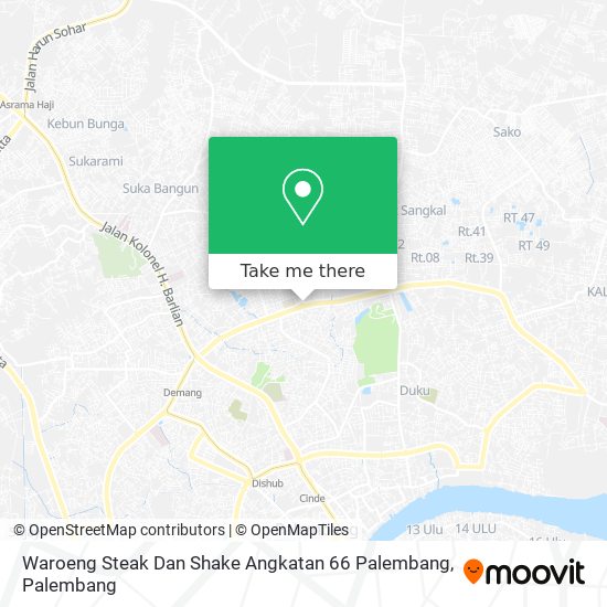 Waroeng Steak Dan Shake Angkatan 66 Palembang map