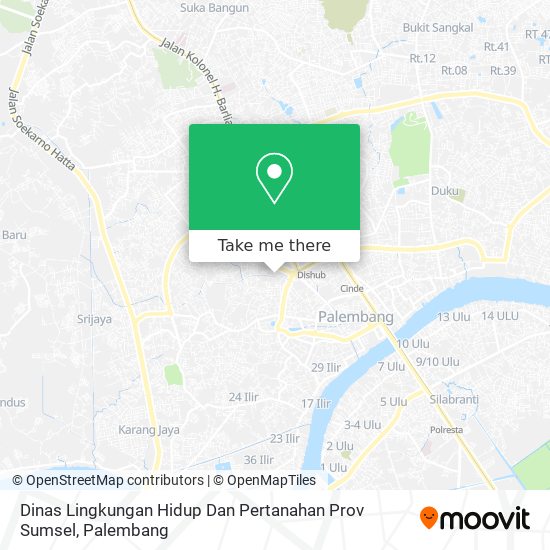 Dinas Lingkungan Hidup Dan Pertanahan Prov Sumsel map