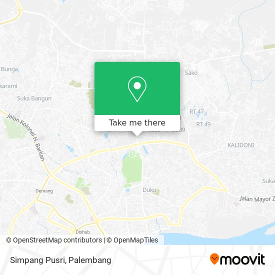 Simpang Pusri map