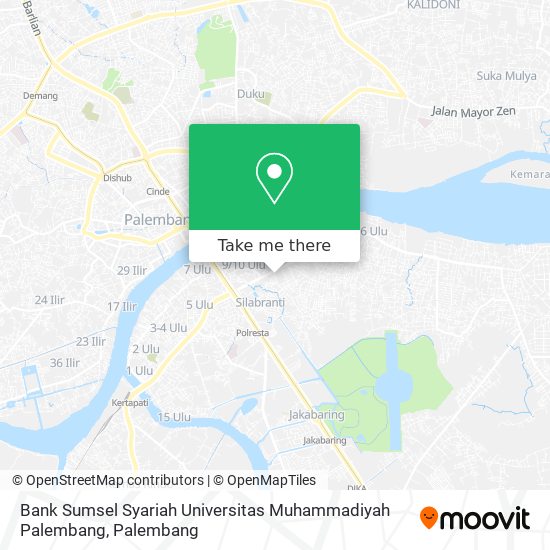 Bank Sumsel Syariah Universitas Muhammadiyah Palembang map