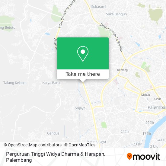 Perguruan Tinggi Widya Dharma & Harapan map