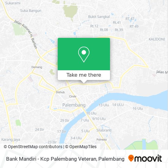 Bank Mandiri - Kcp Palembang Veteran map